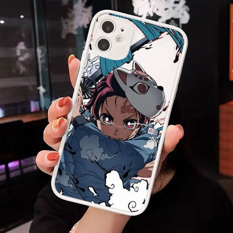 

Kimetsu No Yaiba Demon Slayer Anime Phone Cases Matte For iPhone 12 Mini 11 Pro XR XS Max 7 8 Plus X Hard PC Back Cover