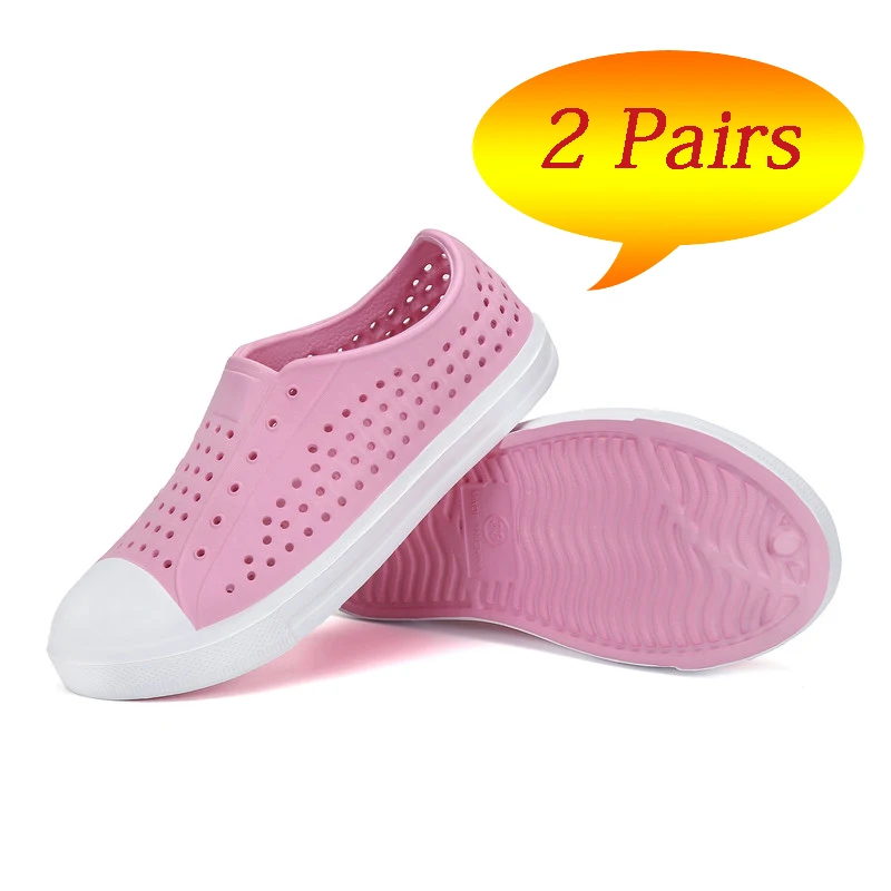 2 Pairs Boys Girls Shoes Summer Kids Beach Sandals Children River Clogs Casual Flat Outdoor Sneakers tenis infantil | Детская одежда и