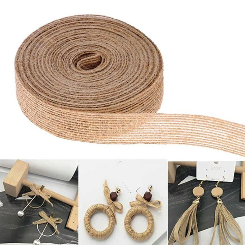 

10m Natural Hemp Rope Ribbon Line 1 Roll Handmade Twine Burlap Line Roll Ribbon Vintage Rustic Wedding Party Decoration Supplies