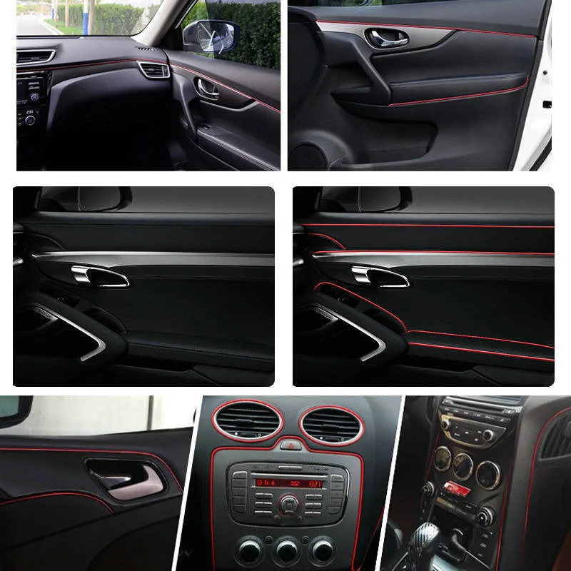 

Scraper Interior Sticker Flexible Cut-To-Fit Decor 5M Styling Strip Decals Door Moulding Line DIY High Quality