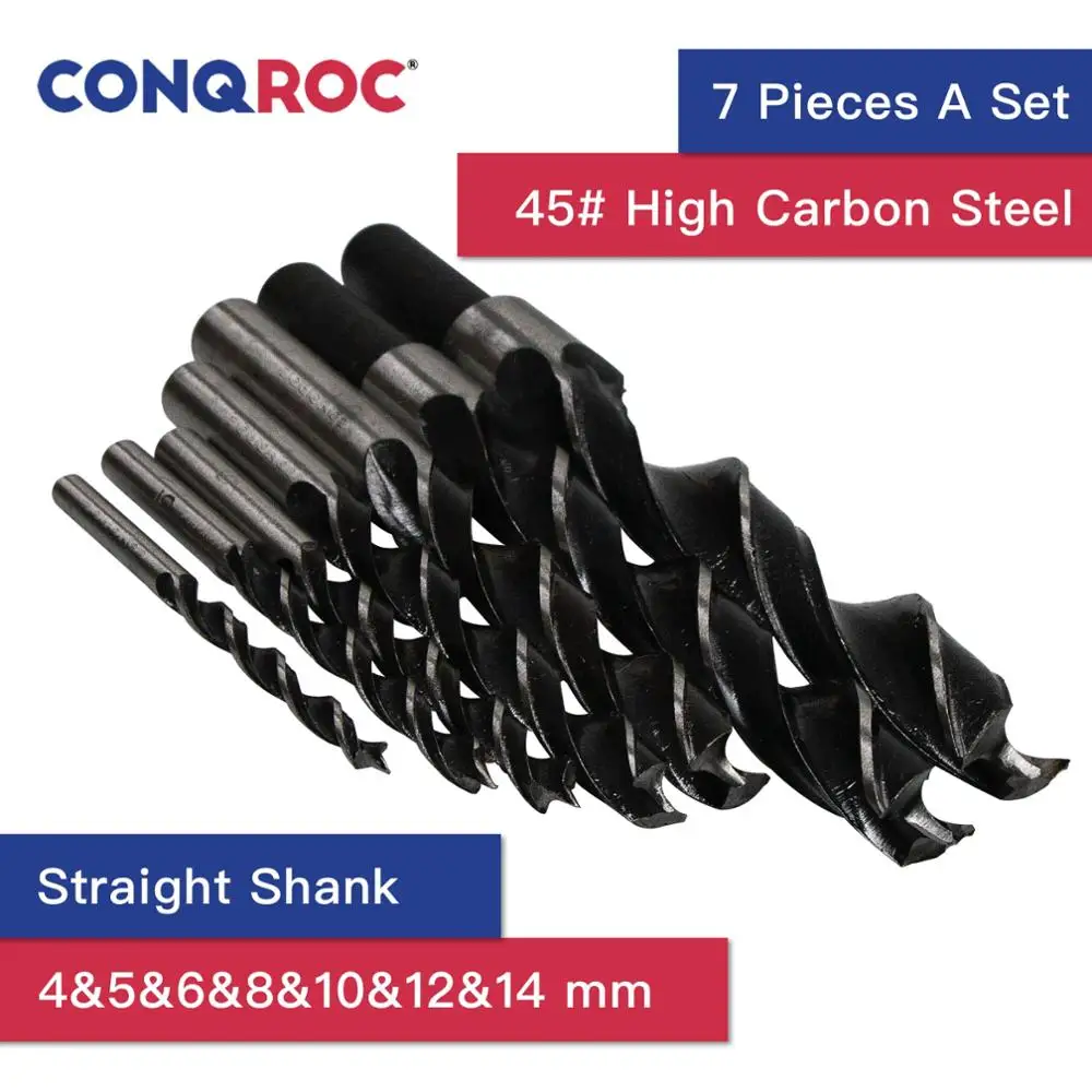 Набор сверл комплект из 7 насадок высокоуглеродистой стали 4 мм 5 6 8 10 12 14 мм|Сверла|