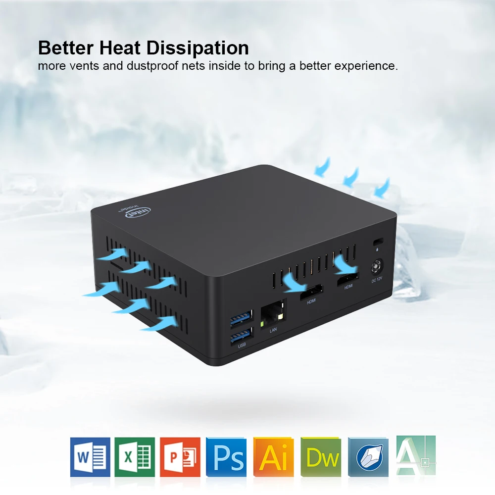 Beelink AP45 офисный мини ПК Intel Pentium J4205 2 6 ГГц 8 Гб LPDDR4 128 ГБ eMMC Windows10 4 Двойной Wi Fi LAN 1000 м 4K