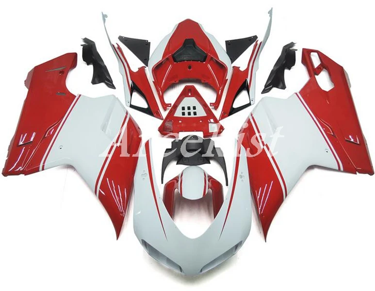 

New Style ABS whole Fairings kits Fit for Ducati 848 1098 1198 evo 2007 2008 2009 2010 2011 1098s 1198s Bodywork set red white