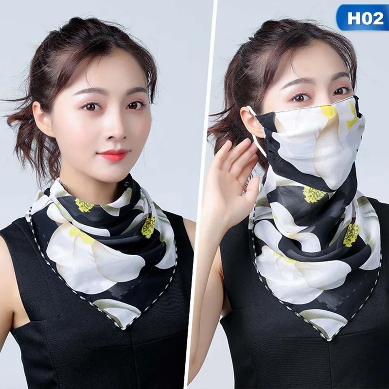 

Sun Dust-Proof Windproof Chiffon Cycling Accessories Unisex Men Women Neck Cover Scarf Triangle Bandana Half Face Mask