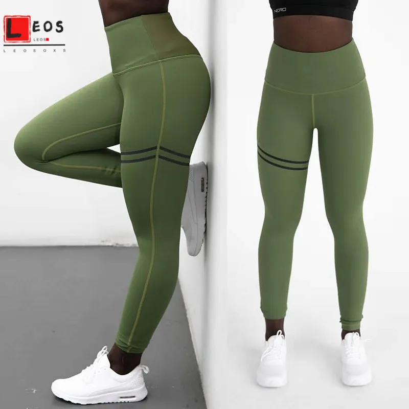 

Slim Leggings Women Striped Pencil Pants Sports Legging For Female Elastic Stretch Workout Training Leggings Fashion Plus Size