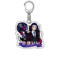 bungo stray dogs keychain anime double sided transparent cartoon figure acrylic key ring pendant bag car jewelry trinket
