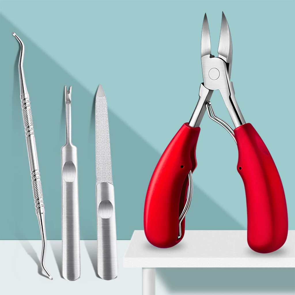 Набор кусачек для ногтей триммер жестких портативный с ручкой 4 в 1 пожилых и