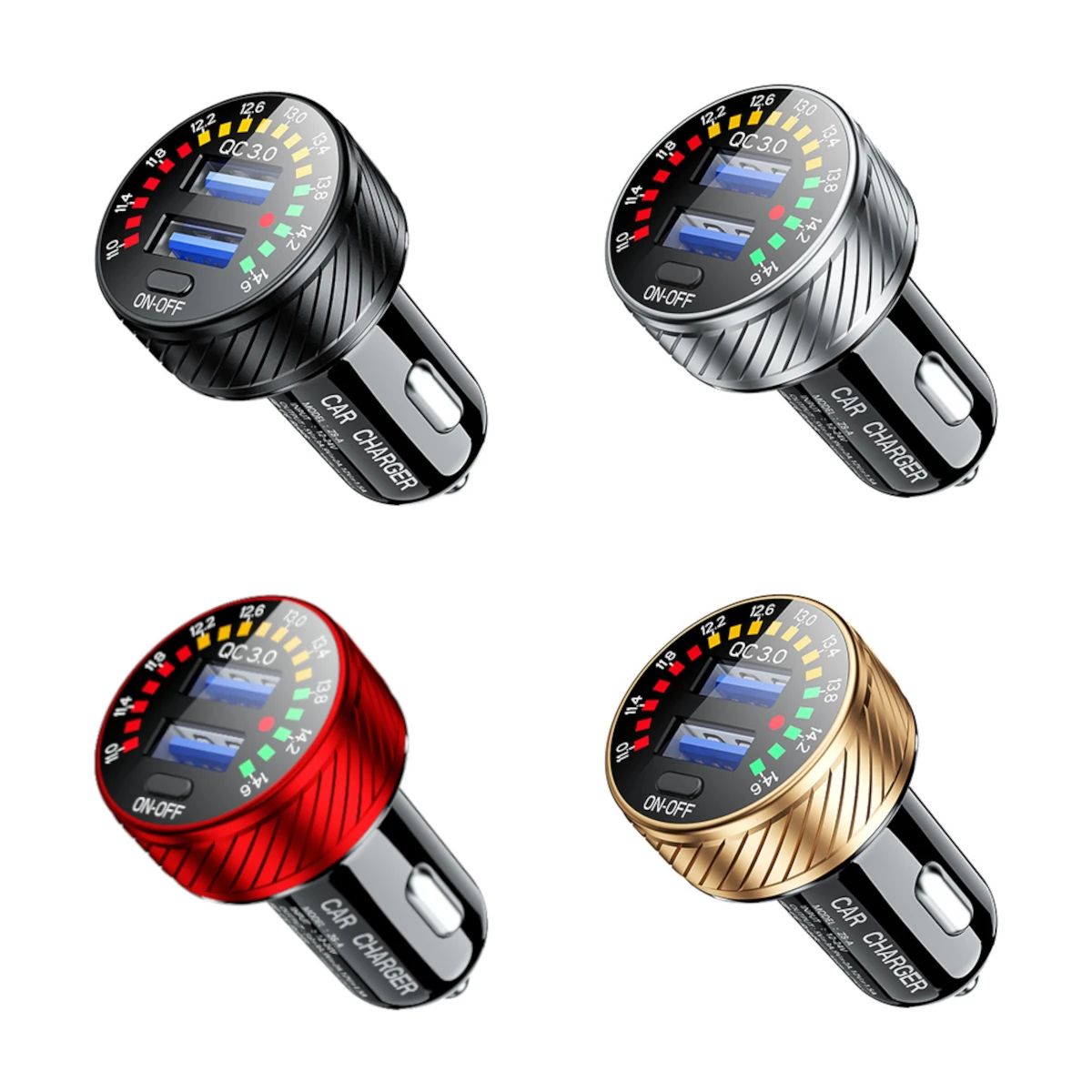 Двойное автомобильное зарядное устройство USB QC3.0 выходное гнездо быстрая зарядка