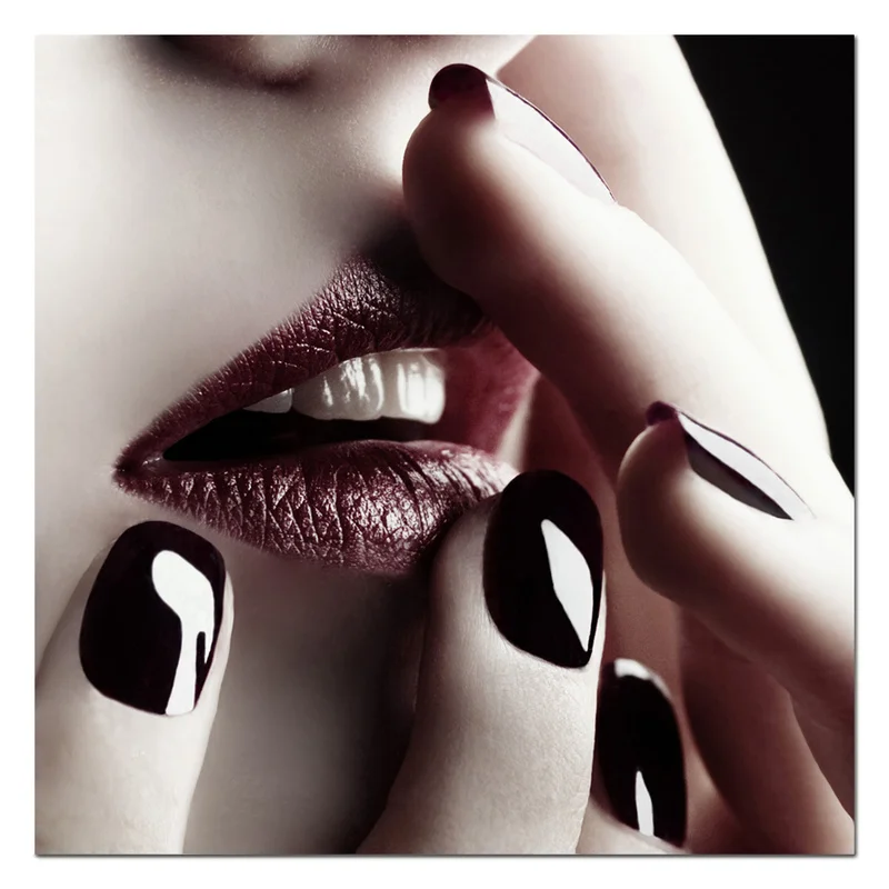 Картины с красными губами холст настенное искусство постер сексуальной женщиной