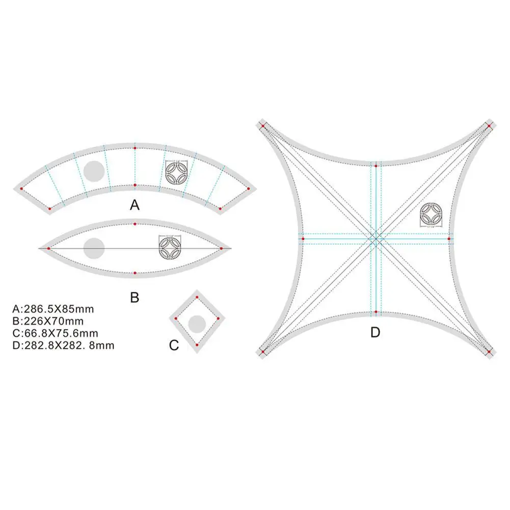 

Simple Wedding Ring Template Diamond/Hexagon Ruler Patchwork Ruler DIY Patchwork Craft Drawing Ruler Sewing Craft Sewing Ruler