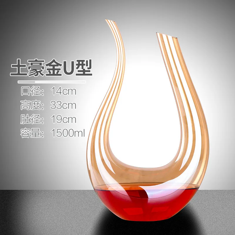 

1500ML Big Decanter Handmade Crystal Red Wine Brandy Champagne Glasses Decanter Bottle Jug Pourer Aerator For Family Bar