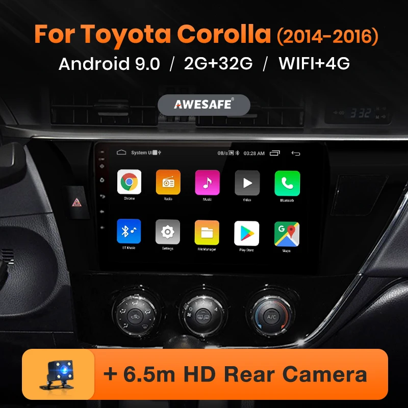 AWESAFE PX9 для Toyota Corolla E180 2014 2015 2016 автомобильный Радио мультимедийный видео плеер GPS No