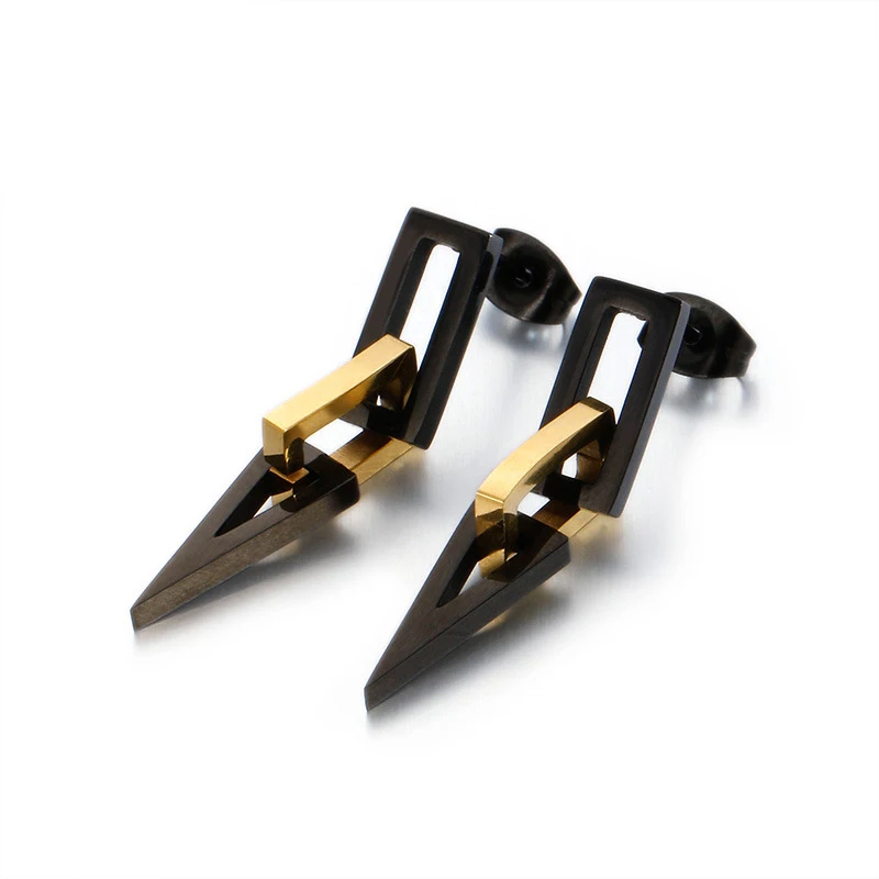 

Wholesale titanium steel new earrings ear stud fashion jewelry eardrop triangle earring women female jewel accessories