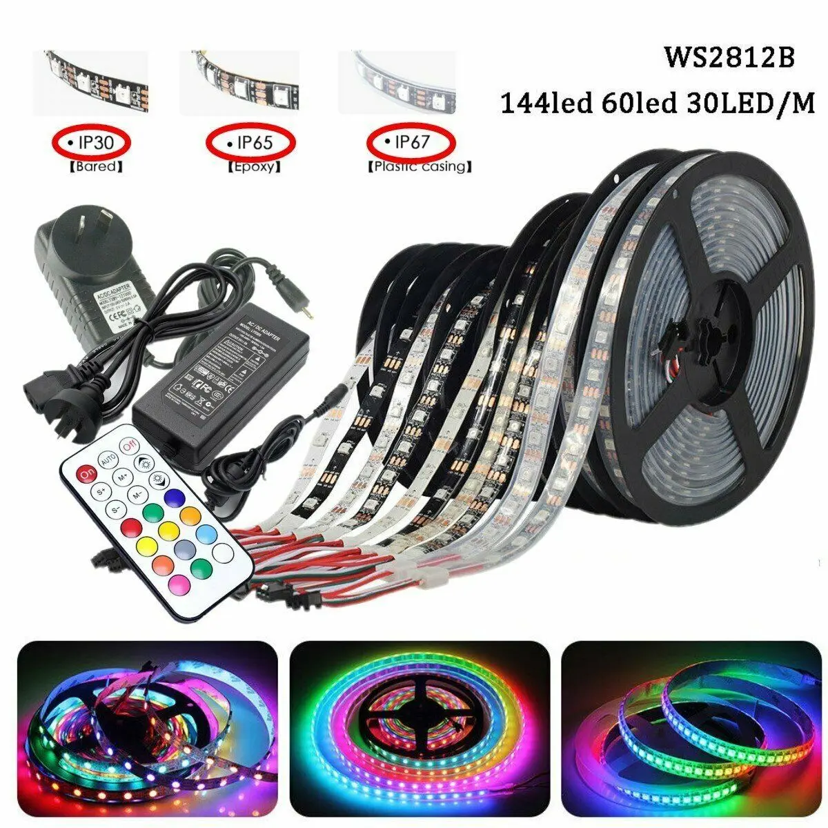 DC5V WS2812B WS2812 5050 RGB индивидуально адресуемый светодиодный фонарь с 21key RF пультом