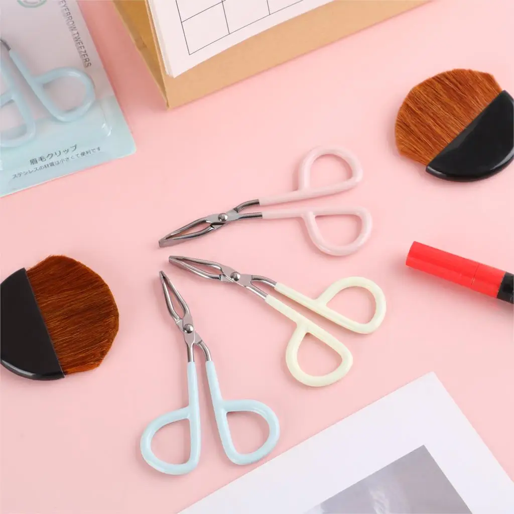 

12 Packs Scissors Shaped Eyebrow Tweezers Clamp Clipper Beauty Tool Eyebrow Removal Tool Make Up New Fashion