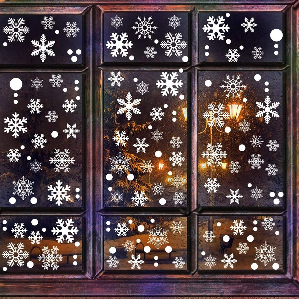 

Christmas Window Clings White Snowflake Decals Static Glass Stickers New Year Supplies Frozen Theme Party Xmas Decorations