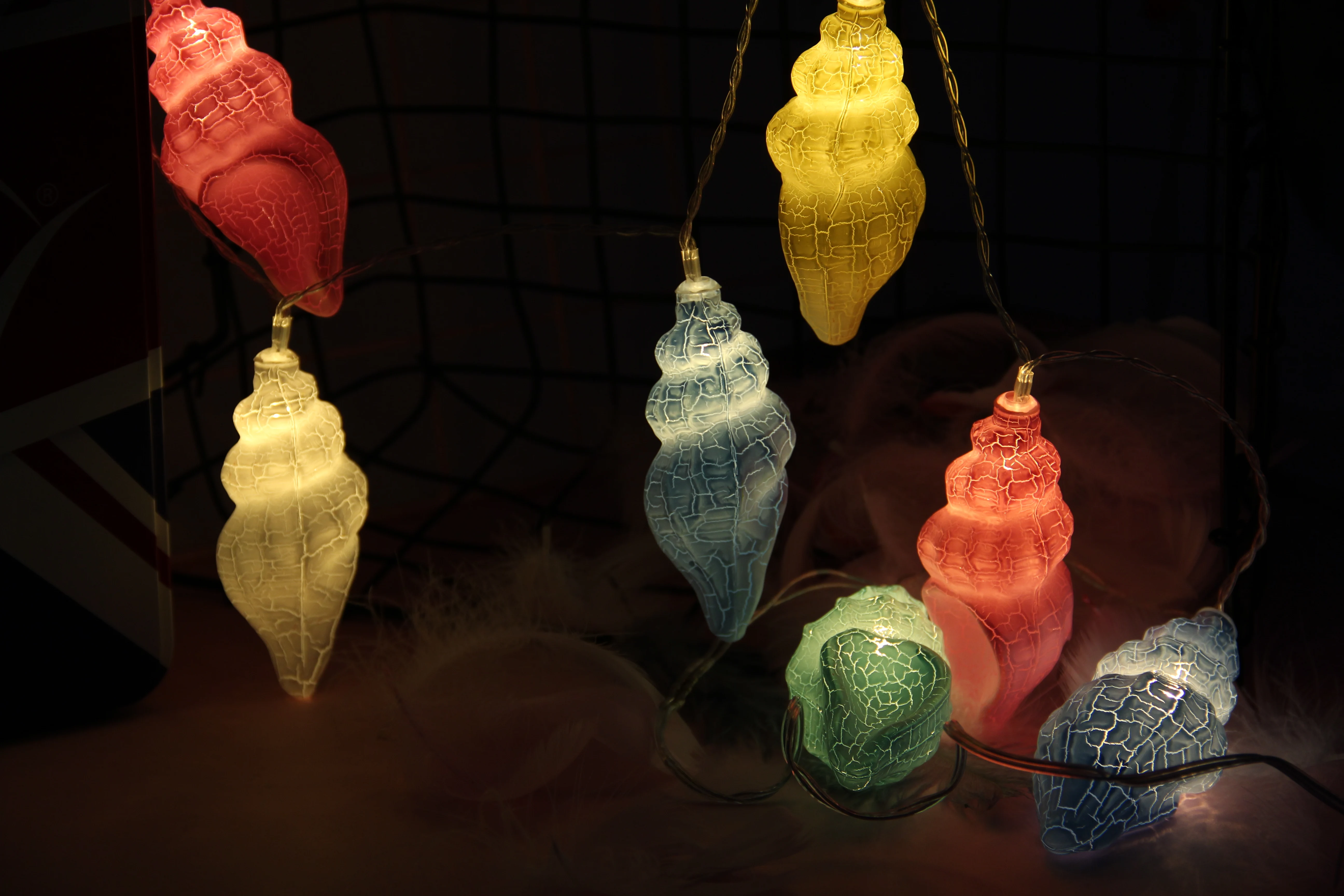 Многоцветный раковины праздничное декоративное освещение led Солнечный свет