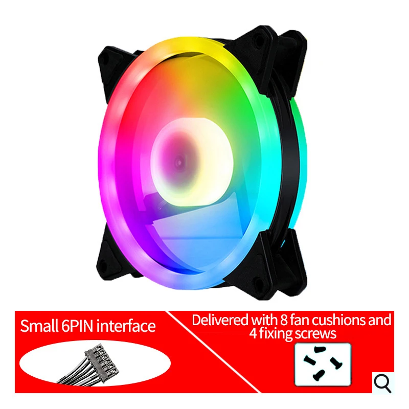 120mm Case Fan Computer Cooling Cooler Fans 3PIN Colorful Radiator for Chassis 12cm Ventilador Accessories | Компьютеры и офис