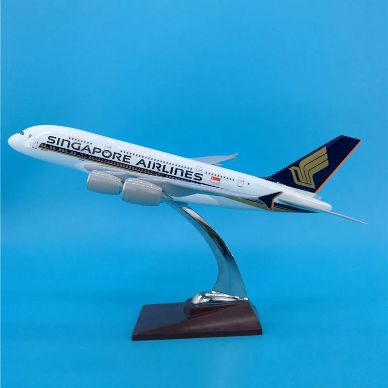

45cm 1/133 Airplane Model Toys A380 Singapore Airline Aircraft Plastic Resin Plane with Base F Display Collective