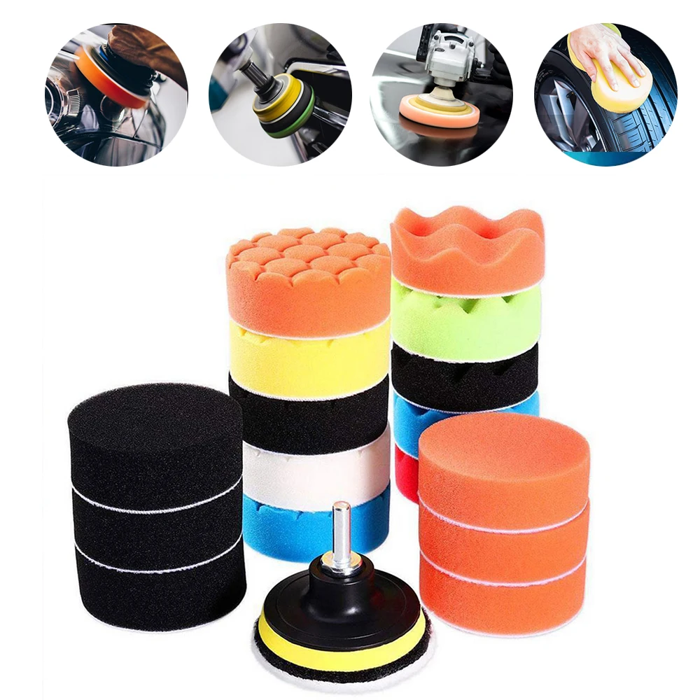 Car Polishing Pad Sponge Wheel 16/19 Pieces/set of for Drill Bit Adapter Detail | Инструменты