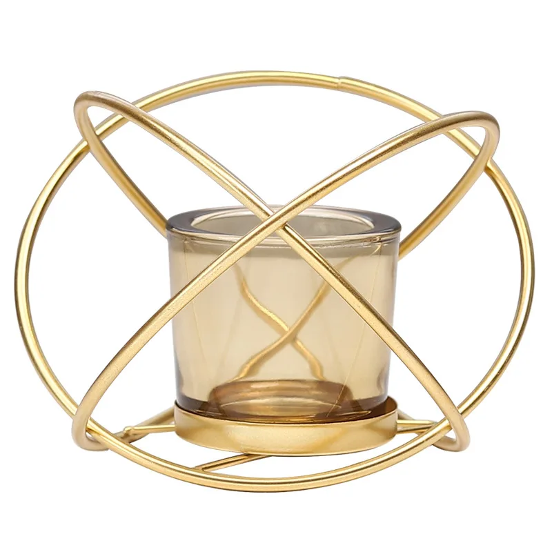 

European creative ins wrought iron metal crafts geometric candlestick home living room bedroom desk display