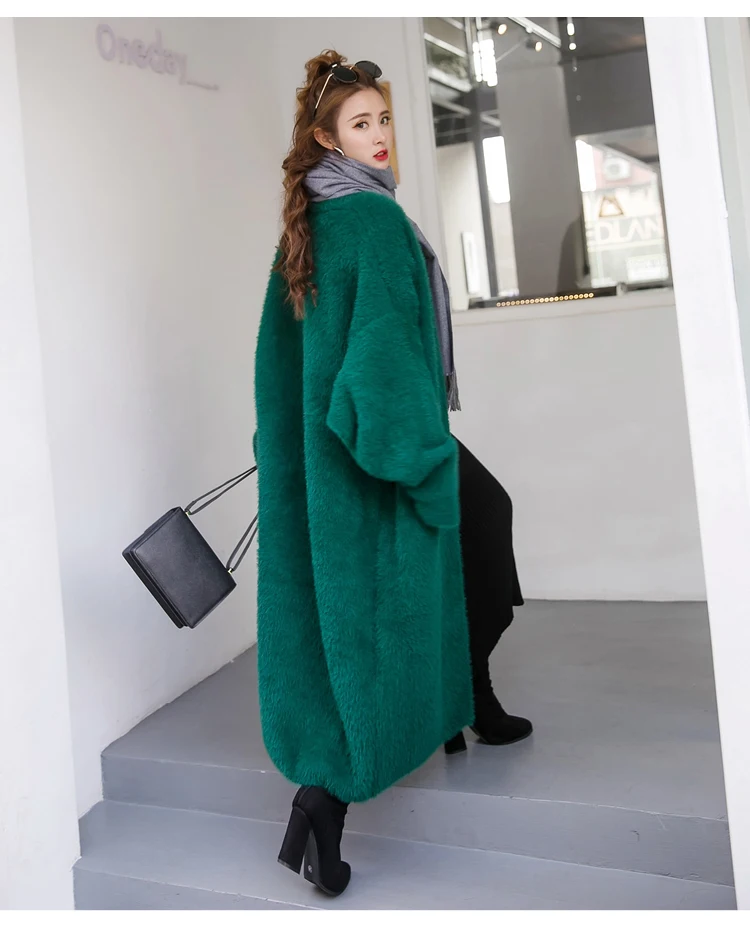 Кашемировый свитер кардиган женское корейское зимнее пальто рукав летучая мышь