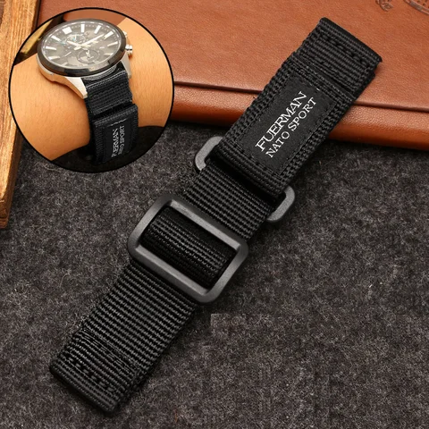 Sangle de montre en nylon Hot Top pour S-Eiko No 5 Army Green Blue Leisure Outdoor Termroping Sport Watch Band de 20 mm 22 mm 24 mm