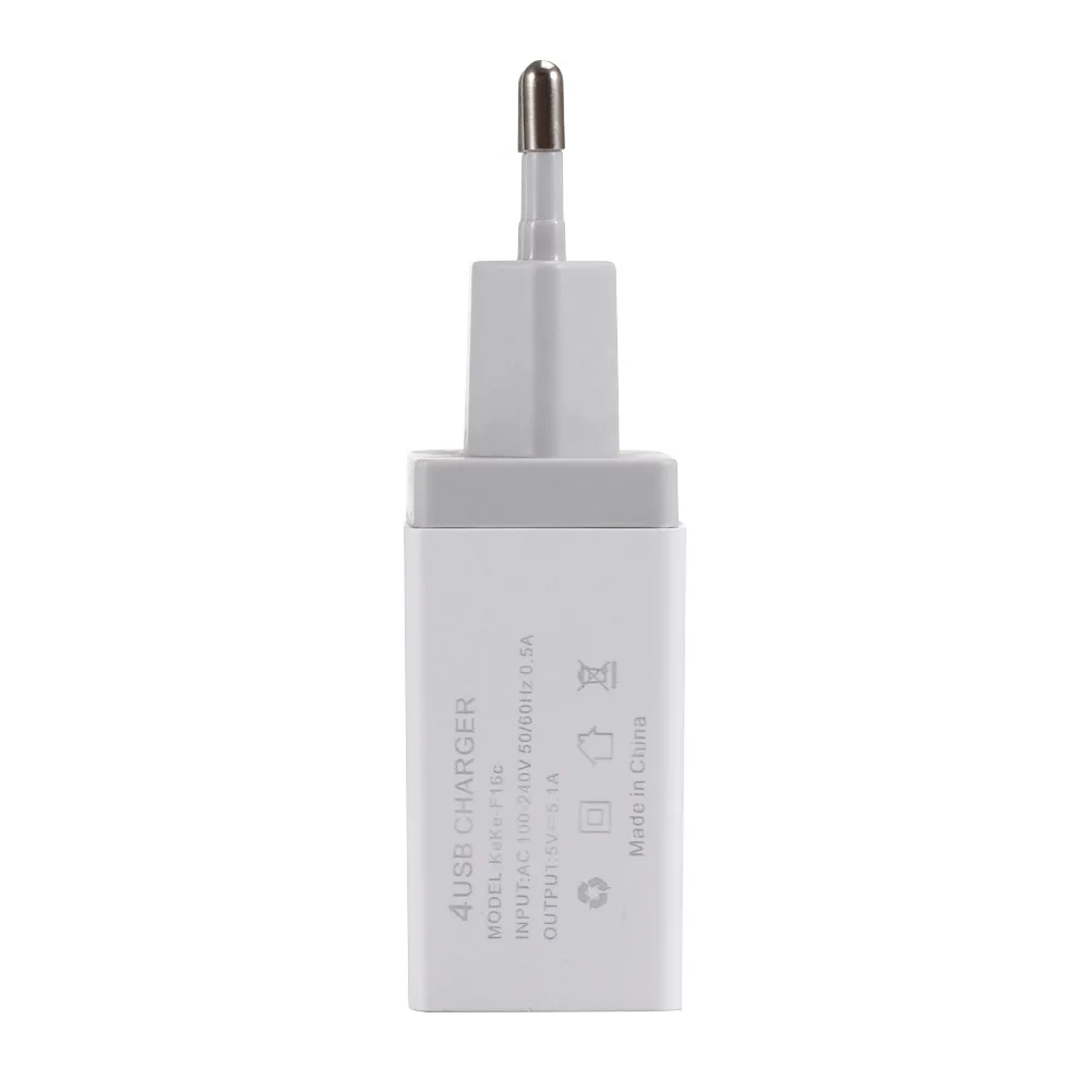 4USB зарядное устройство 5.1A мобильный телефон планшет путешествия Быстрая зарядка зарядная головка стандарты США европейские правила британское зарядное устройство