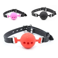 couple silicone gag ball bdsm bondage restraints open mouth breathable sex ball harness strap gag sex toy for women accessories
