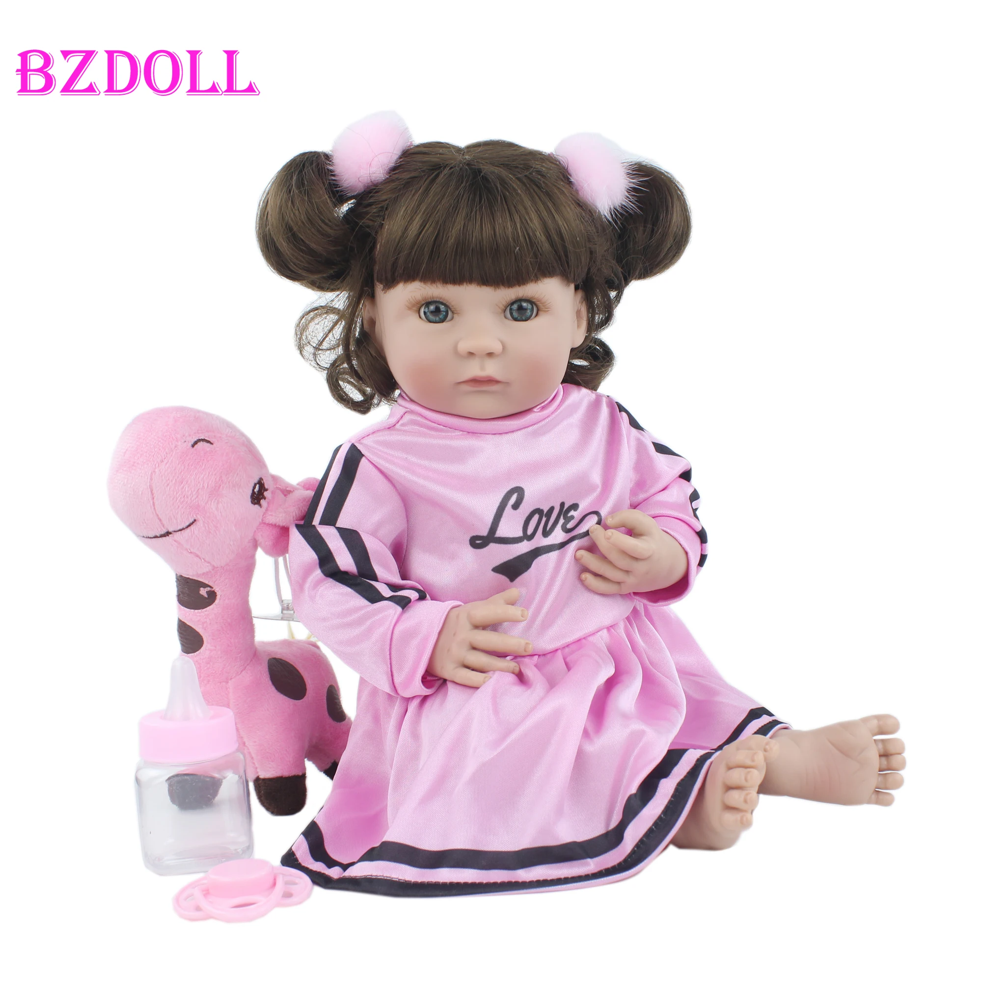 

40cm Full Silicone Body Reborn Baby Doll Toy For Girl Soft Vinyl Mini Newborn Babies Doll Child Bathe Toy Birthday Gift Dress Up