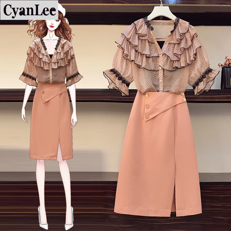 Женская летняя юбка с оборками в горошек |