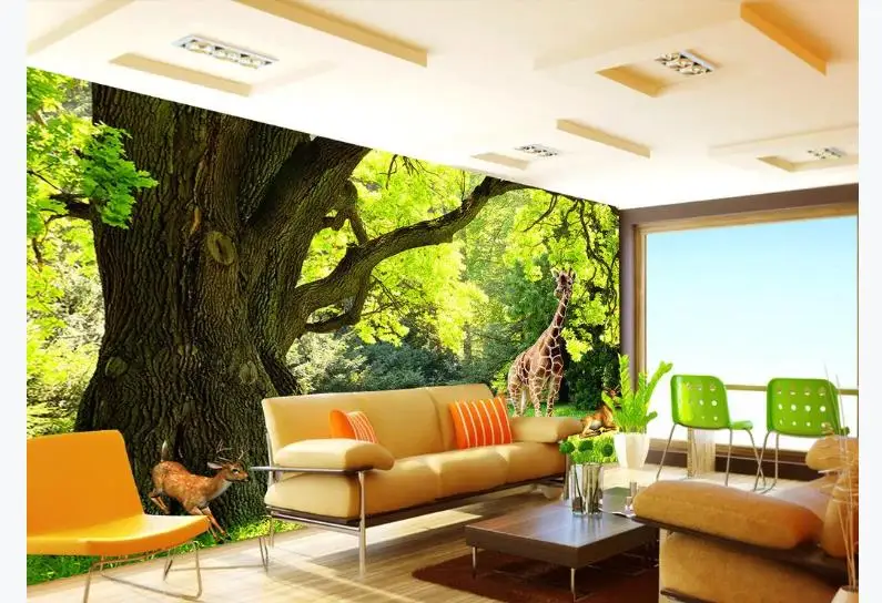 

Large Murals HD Forest Deer Kids Room Wallpaper The Living Room Bedroom Custom Wallpaper Photo Wallpapers 3d Home Decor