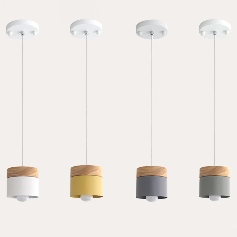 

Nordic Creative Restaurant Lamp Macaron Wrought Iron Interior Decoration LED E27 Pendant Light Bedroom Bedside Loft Hanging Lamp