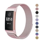 Магнитный ремешок из нержавеющей стали для смарт-часов Fitbit Charge 4 3