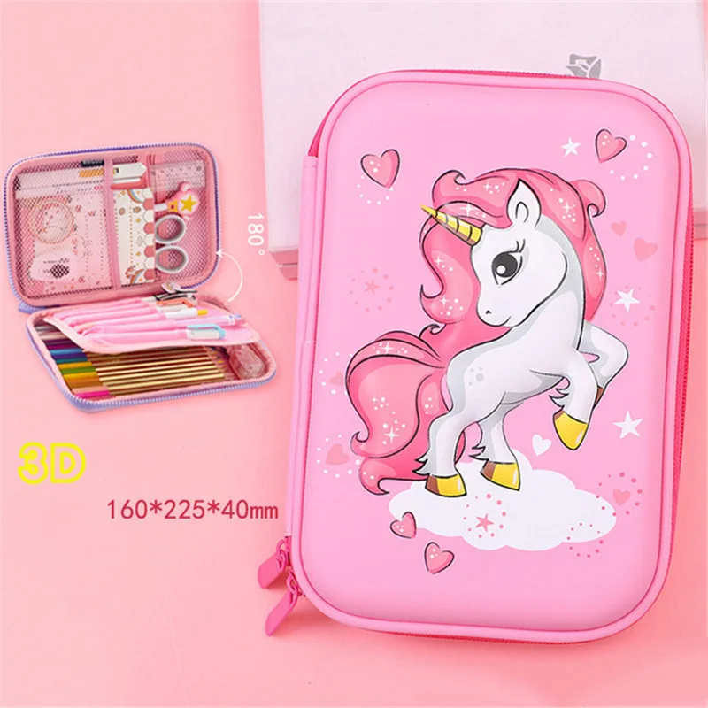 Чехол для карандашей с 3D единорогом из ЭВА Жесткий | Канцтовары офиса и дома