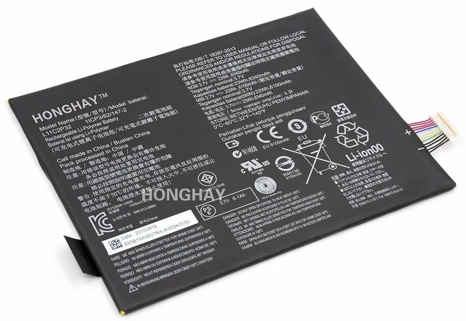 Honghay L11C2P32 L12D2P32 планшет аккумулятор для Lenovo IdeaPad S600H S6000 S6000-F S6000-H A7600 A7600-H A7600-F A10-80 A10-80HC ПК