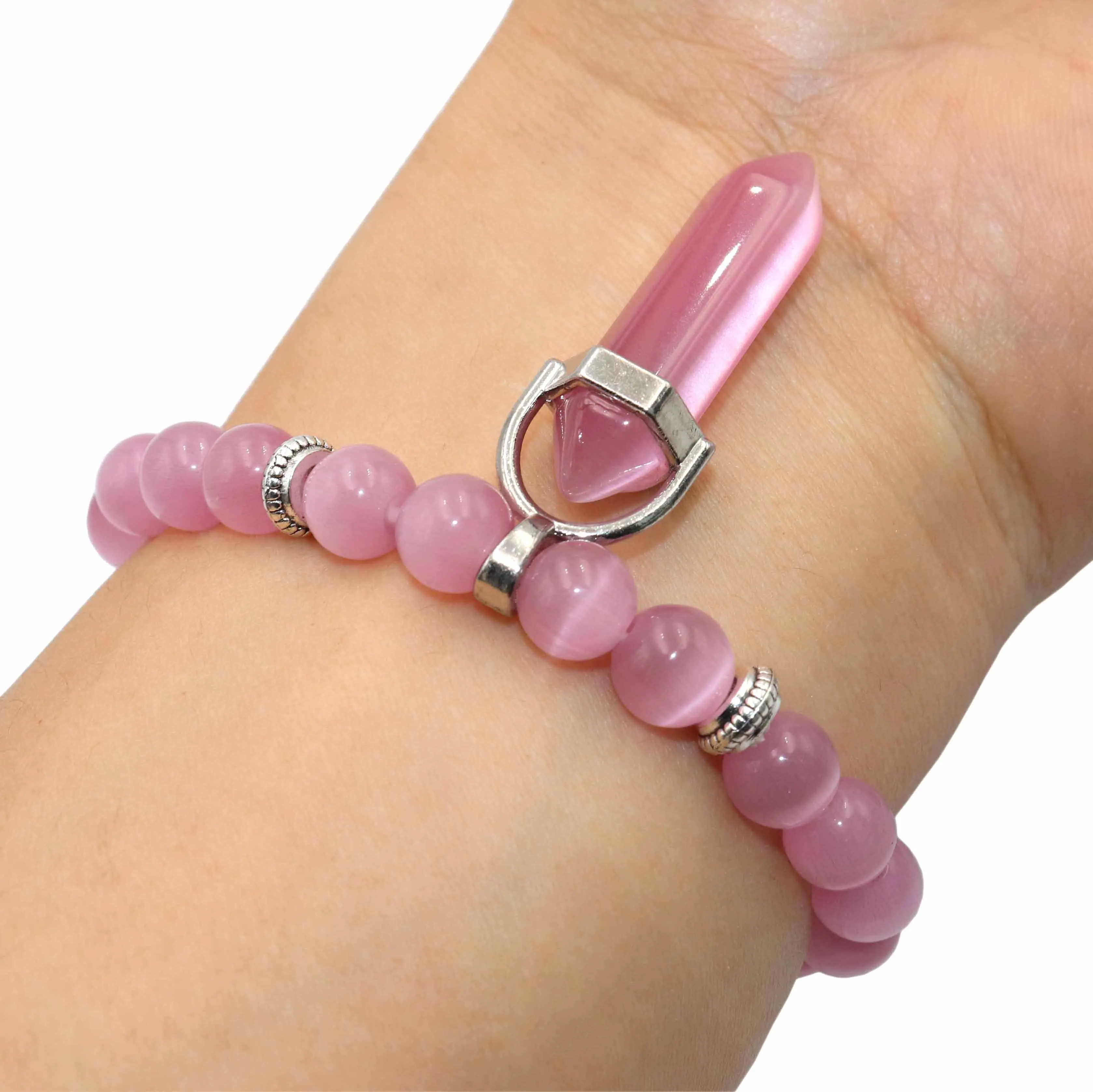 Natural stone Hexagonal Column Bracelet Men Women Lapis Lazuli Agates Tiger Eye Cat eye Stone Beads Yoga Jewelry | Украшения и