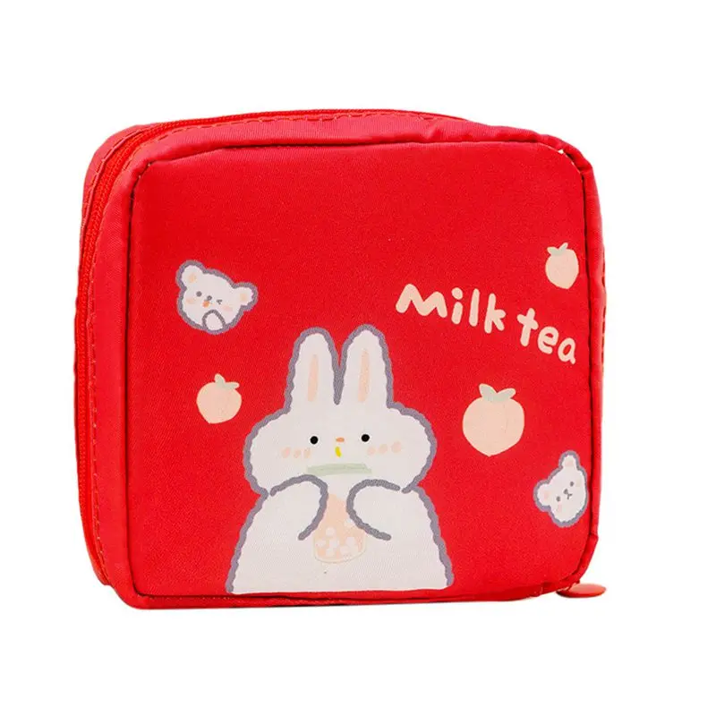 

New Cartoon Sanitary Napkin Storage Bag Cute Girl Large Capacity Portable Convenient Menstrual Small Bag Girls Feminine Hygie