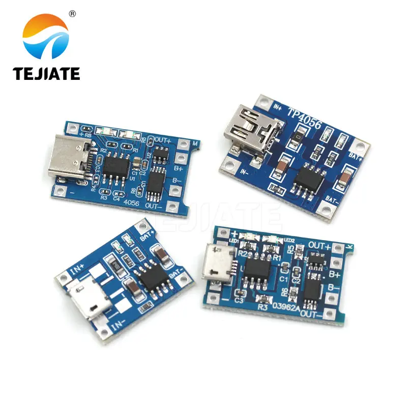 

1 шт. TEJIATE tp4056 чип tp4056 модуль MINI-USB Micro-USB Type-c USB зарядка модуль Плата 1А литиевая батарея