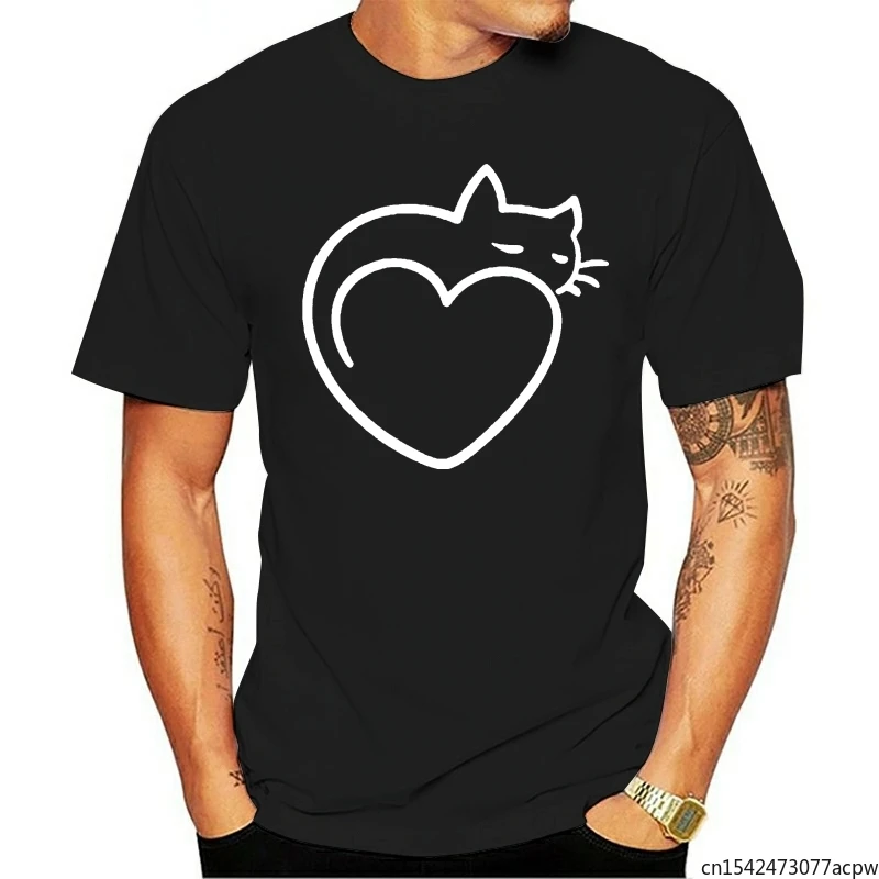 

Cat Heart Meow Funny Men's T-Shirt