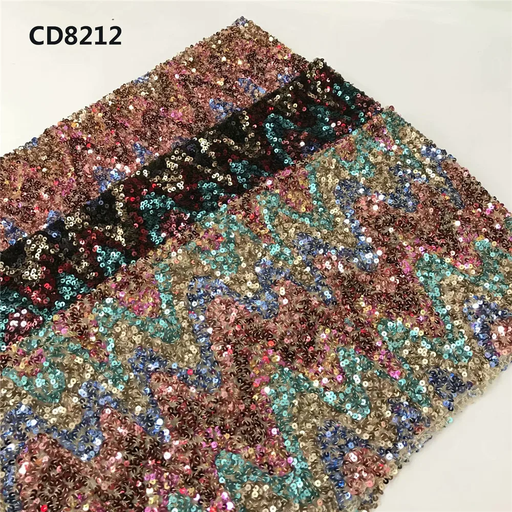 CD8215 Свадебная вышивка кружевная ткань 3D дизайн блестки кружевная ткань для Рождества