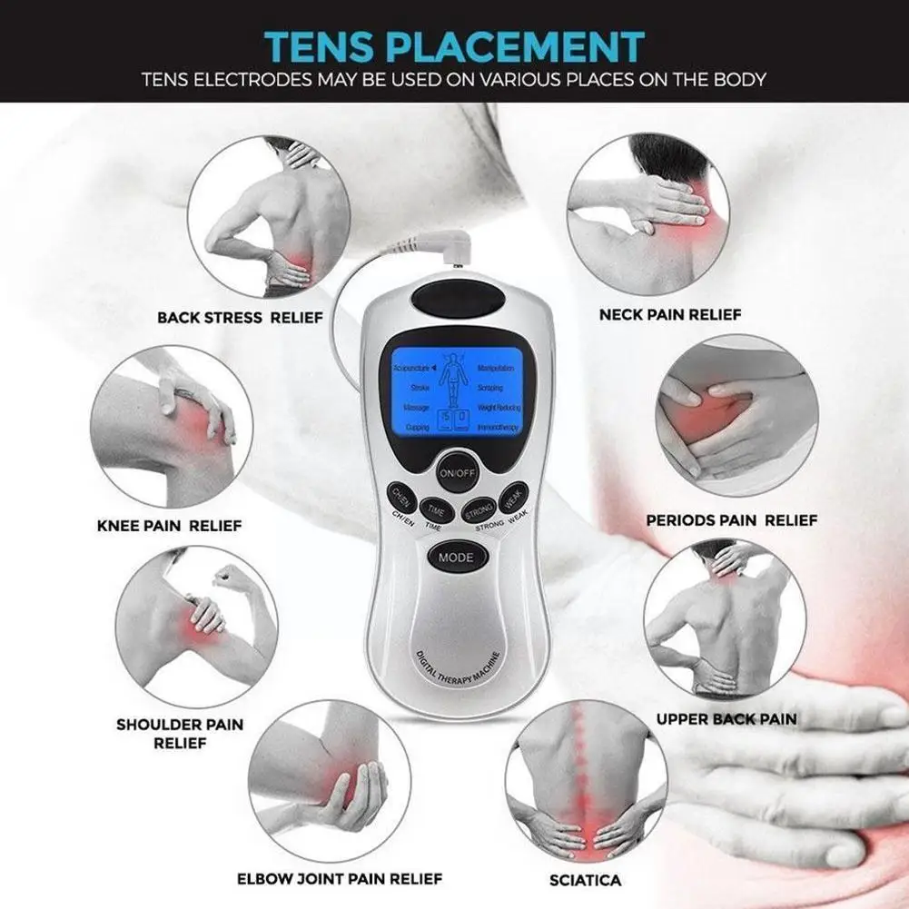 

Electric Muscle Stimulator Tens Machine Physiotherapy Tool Massager Acupuncture Relief Vibators Therapy Massage Body EMS Pa H2P8