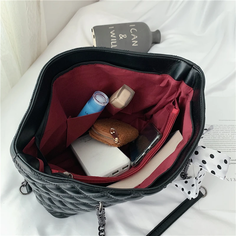 

High Quality Women Pu Leather Chain Shoulder Bag Fashion Designer Ladies Handbags Tote Bags Large Capacity Female Messenger Bags