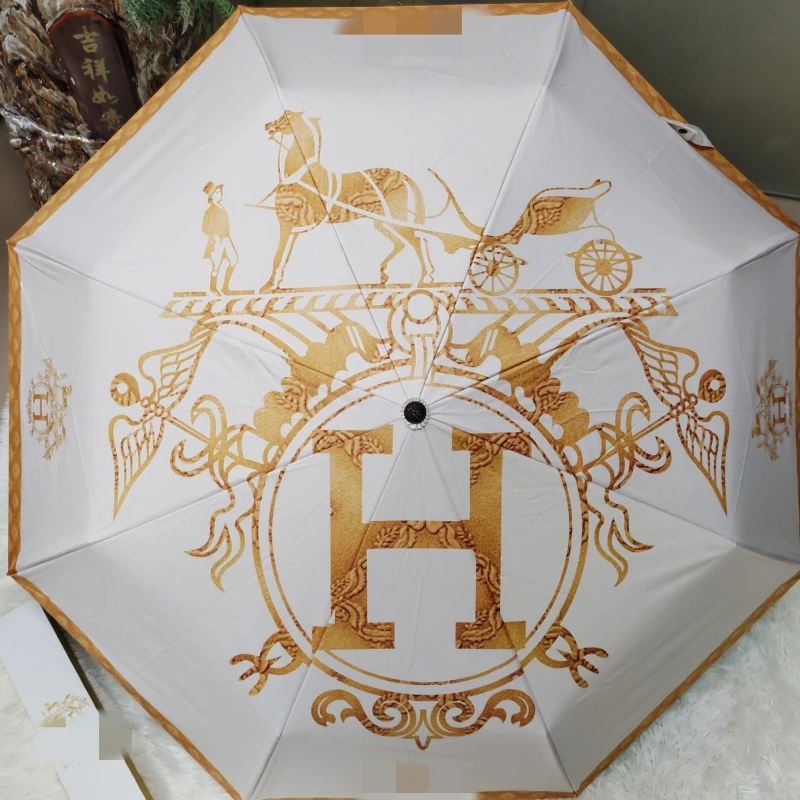 

Umbrella Black Glue Coated Sunscreen Umbrella New Fully Automatic Three-fold Folding Umbrella Umbrella Rain Women Paraguay