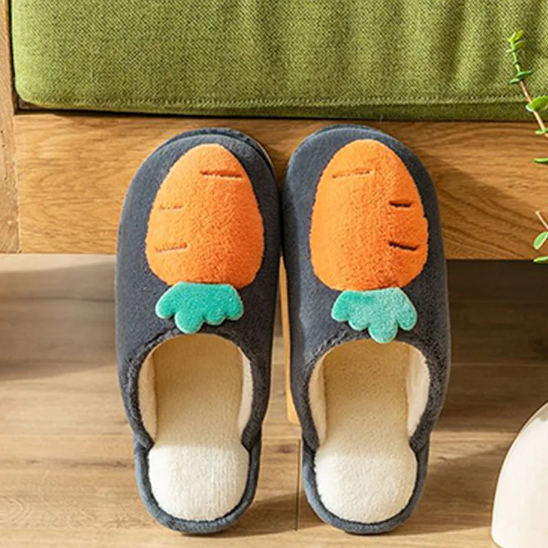 Тапки женские домашние плюшевые хлопок морковка удобная зимняя обувь для дома |