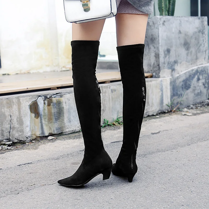 Thigh Boot Children Autumn and Winter 2020 New Boots over-the-Knee Cat Stretch Women's Genuine Leather Boots High Leg Boot