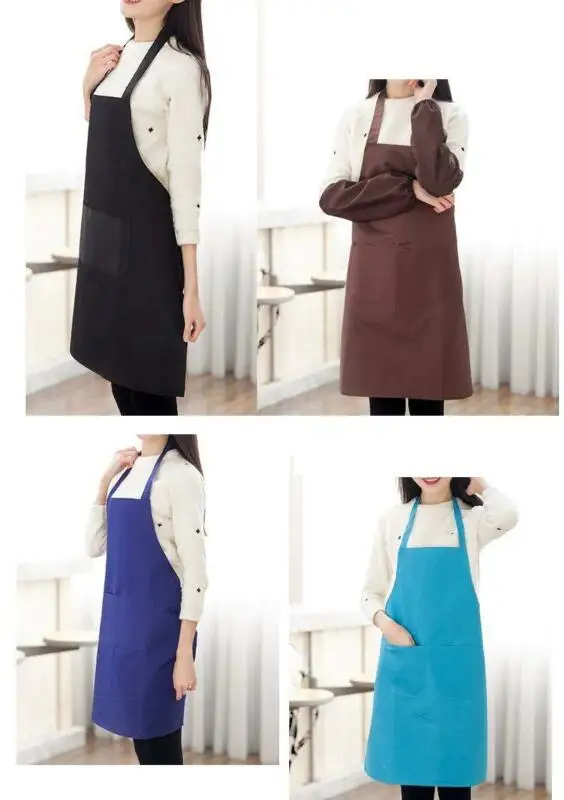 Черного цвета с лямкой на шее фартук шею официанта Бейкер шеф-повара полный