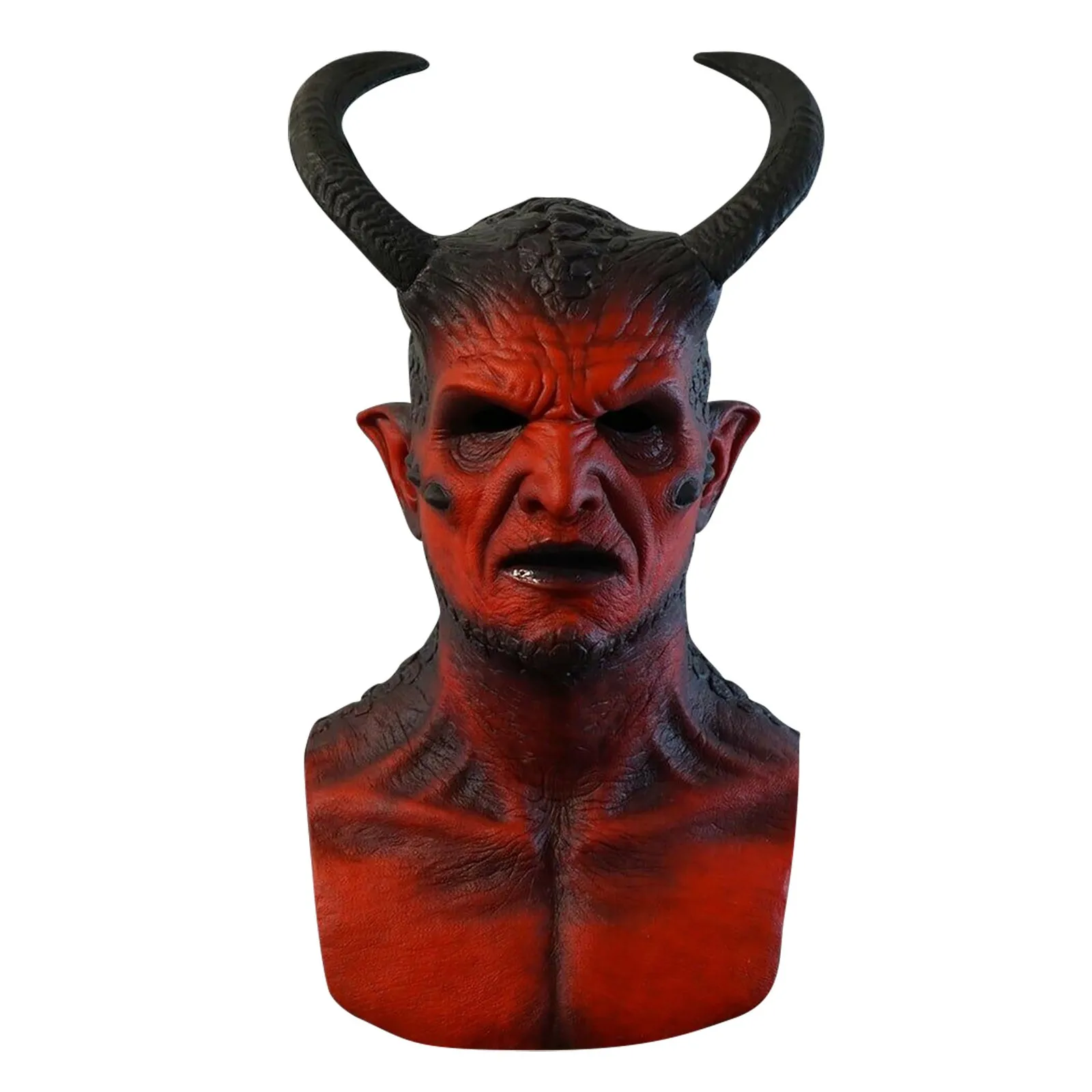 

Ikari-Demon Latex Mask Devil Realistic Prank Present Spooky Halloween Gift Toy Horns Devil Latex Cosplay Costume Props Masks