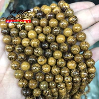 natural brown jaspers beads elephant skin jaspers round stone beads for jewelry diy making bracelets accessories 4 6 8 10 12mm