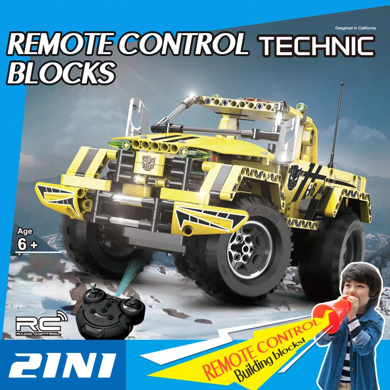 

Children Toys 2 IN 1 Simulation Off-road Vehicle Remote control Car Assembled Blocks Toys Gift Building Blocks Car Model